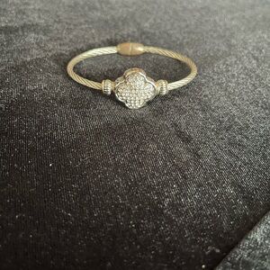 Silver Bracelet with Crystal Accents